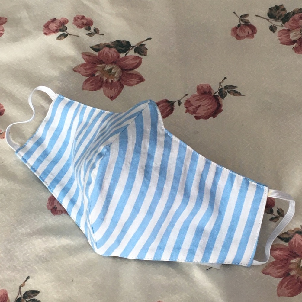 Summer Blue Stripes: Quality Cotton Face M…
